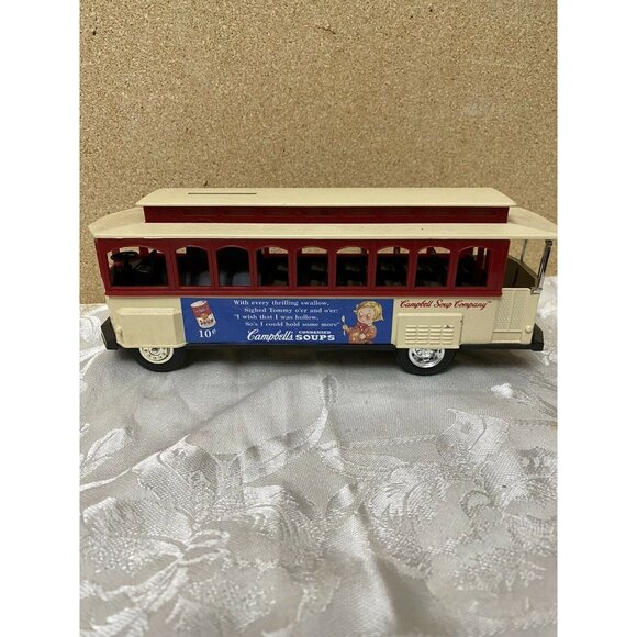 1994 Campbells Soup Die-Cast Trolley Coin Bank Licensed Collectible Vintage Deco - Picture 1 of 9